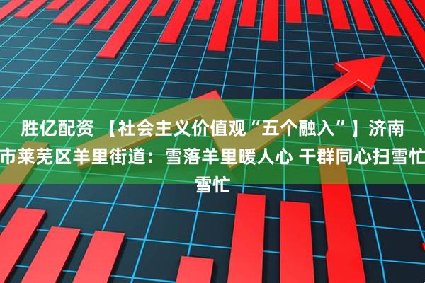 胜亿配资 【社会主义价值观“五个融入”】济南市莱芜区羊里街道：雪落羊里暖人心 干群同心扫雪忙